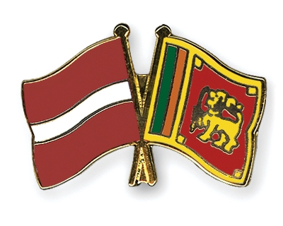 Fahnen Pins Lettland Sri-Lanka