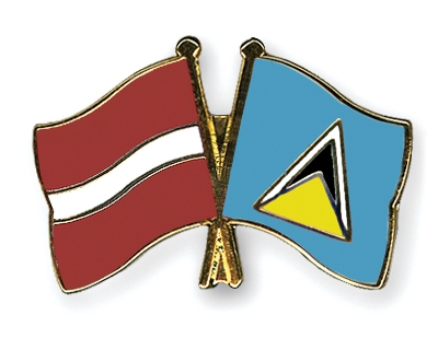 Fahnen Pins Lettland St-Lucia