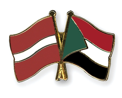 Fahnen Pins Lettland Sudan