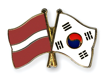 Fahnen Pins Lettland Sdkorea