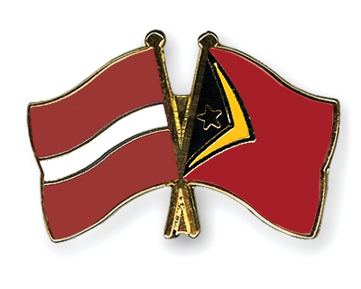Fahnen Pins Lettland Timor-Leste