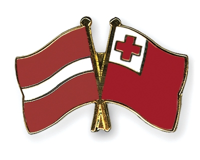 Fahnen Pins Lettland Tonga