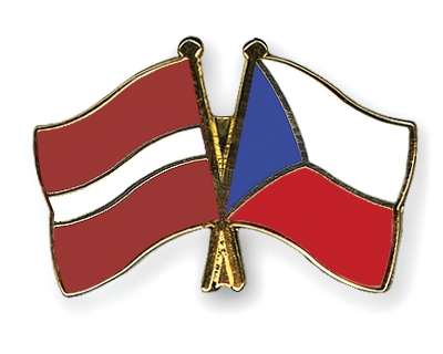 Fahnen Pins Lettland Tschechische-Republik