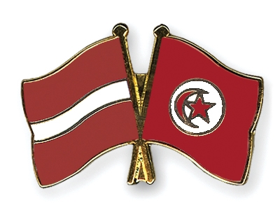 Fahnen Pins Lettland Tunesien