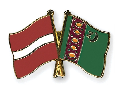 Fahnen Pins Lettland Turkmenistan