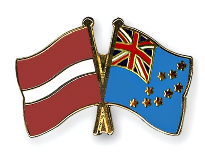 Fahnen Pins Lettland Tuvalu