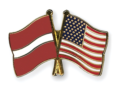 Fahnen Pins Lettland USA