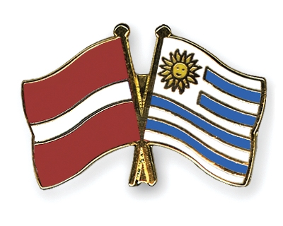 Fahnen Pins Lettland Uruguay
