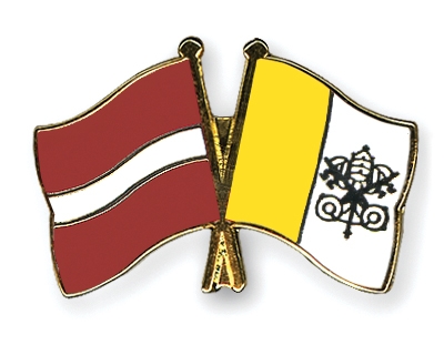 Fahnen Pins Lettland Vatikanstadt