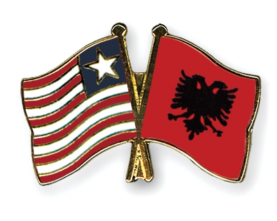 Fahnen Pins Liberia Albanien