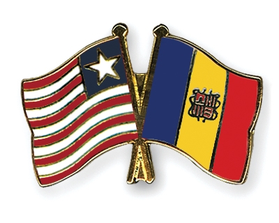 Fahnen Pins Liberia Andorra