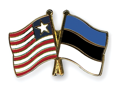 Fahnen Pins Liberia Estland