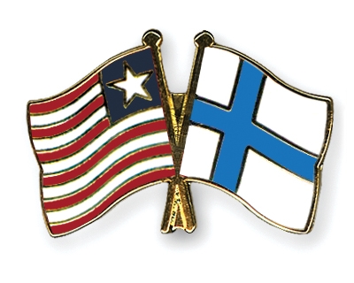 Fahnen Pins Liberia Finnland