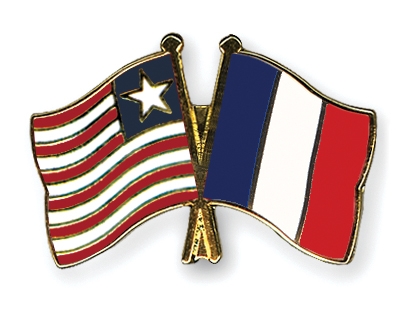 Fahnen Pins Liberia Frankreich