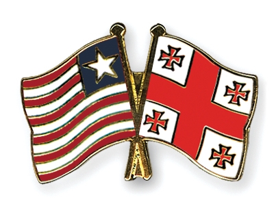 Fahnen Pins Liberia Georgien