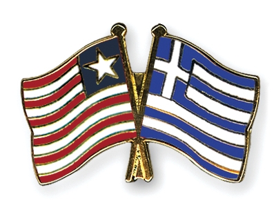 Fahnen Pins Liberia Griechenland