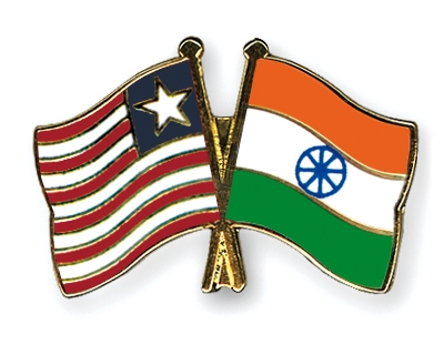 Fahnen Pins Liberia Indien