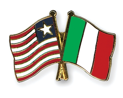 Fahnen Pins Liberia Italien