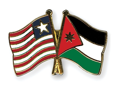 Fahnen Pins Liberia Jordanien