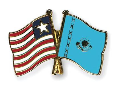 Fahnen Pins Liberia Kasachstan