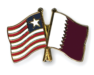 Fahnen Pins Liberia Katar