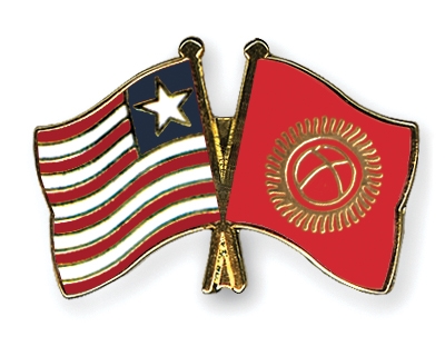 Fahnen Pins Liberia Kirgisistan