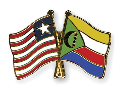 Fahnen Pins Liberia Komoren