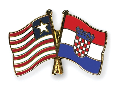 Fahnen Pins Liberia Kroatien