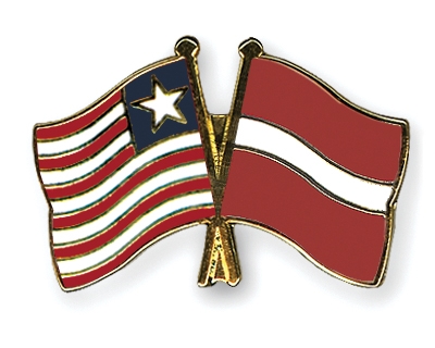 Fahnen Pins Liberia Lettland