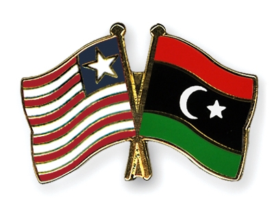 Fahnen Pins Liberia Libyen