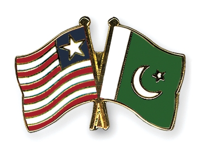 Fahnen Pins Liberia Pakistan