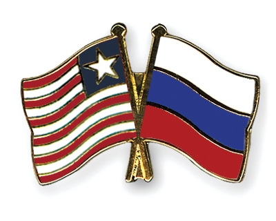 Fahnen Pins Liberia Russland
