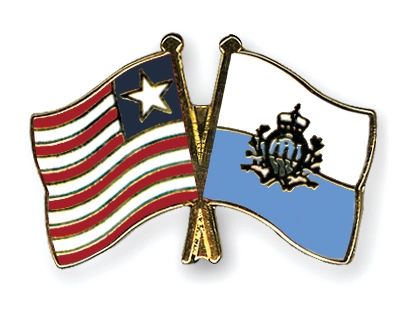 Fahnen Pins Liberia San-Marino