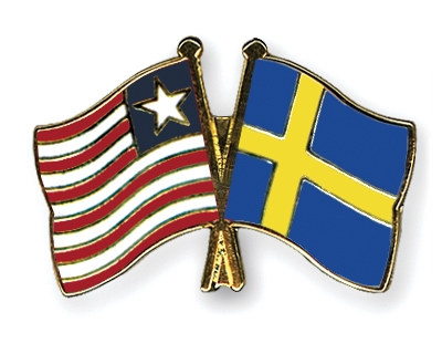 Fahnen Pins Liberia Schweden