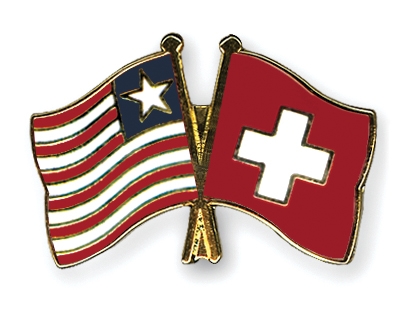 Fahnen Pins Liberia Schweiz