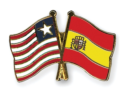 Fahnen Pins Liberia Spanien