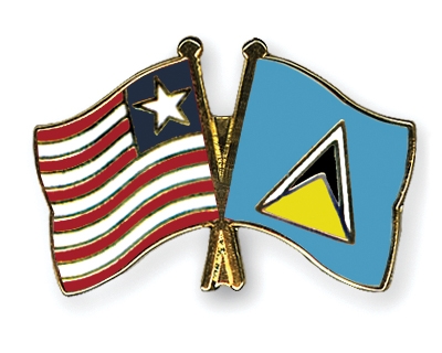 Fahnen Pins Liberia St-Lucia