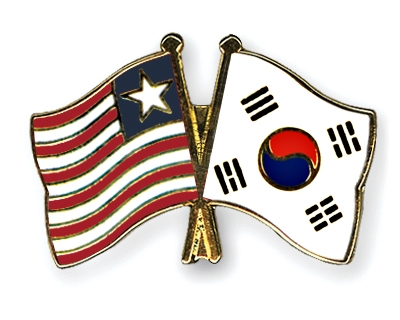 Fahnen Pins Liberia Sdkorea