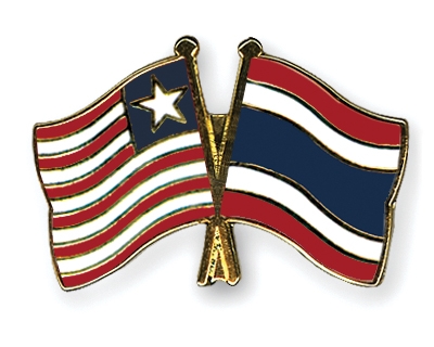 Fahnen Pins Liberia Thailand