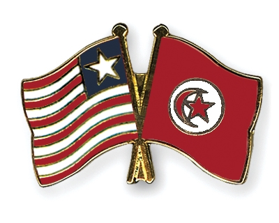 Fahnen Pins Liberia Tunesien