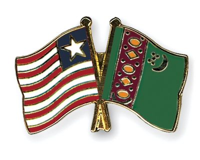 Fahnen Pins Liberia Turkmenistan