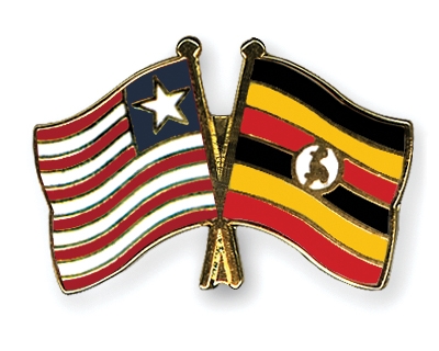 Fahnen Pins Liberia Uganda