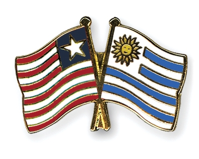 Fahnen Pins Liberia Uruguay