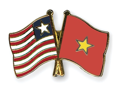 Fahnen Pins Liberia Vietnam