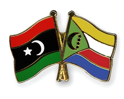 Fahnen Pins Libyen Komoren