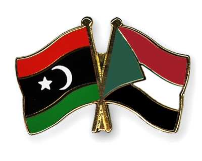 Fahnen Pins Libyen Sudan