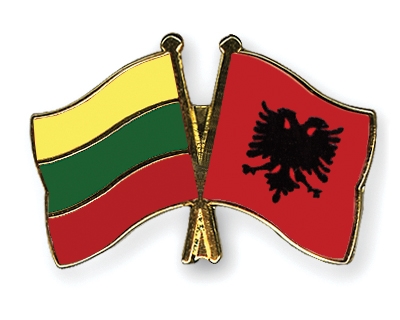Fahnen Pins Litauen Albanien