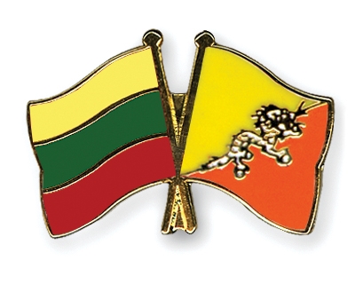 Fahnen Pins Litauen Bhutan