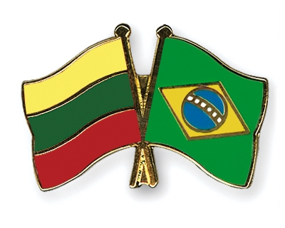 Fahnen Pins Litauen Brasilien