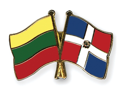 Fahnen Pins Litauen Dominikanische-Republik